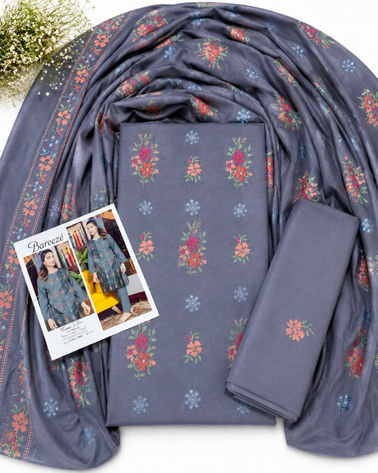 π©Ά Bareeze Embroidered Lawn 2 Piece β Grey