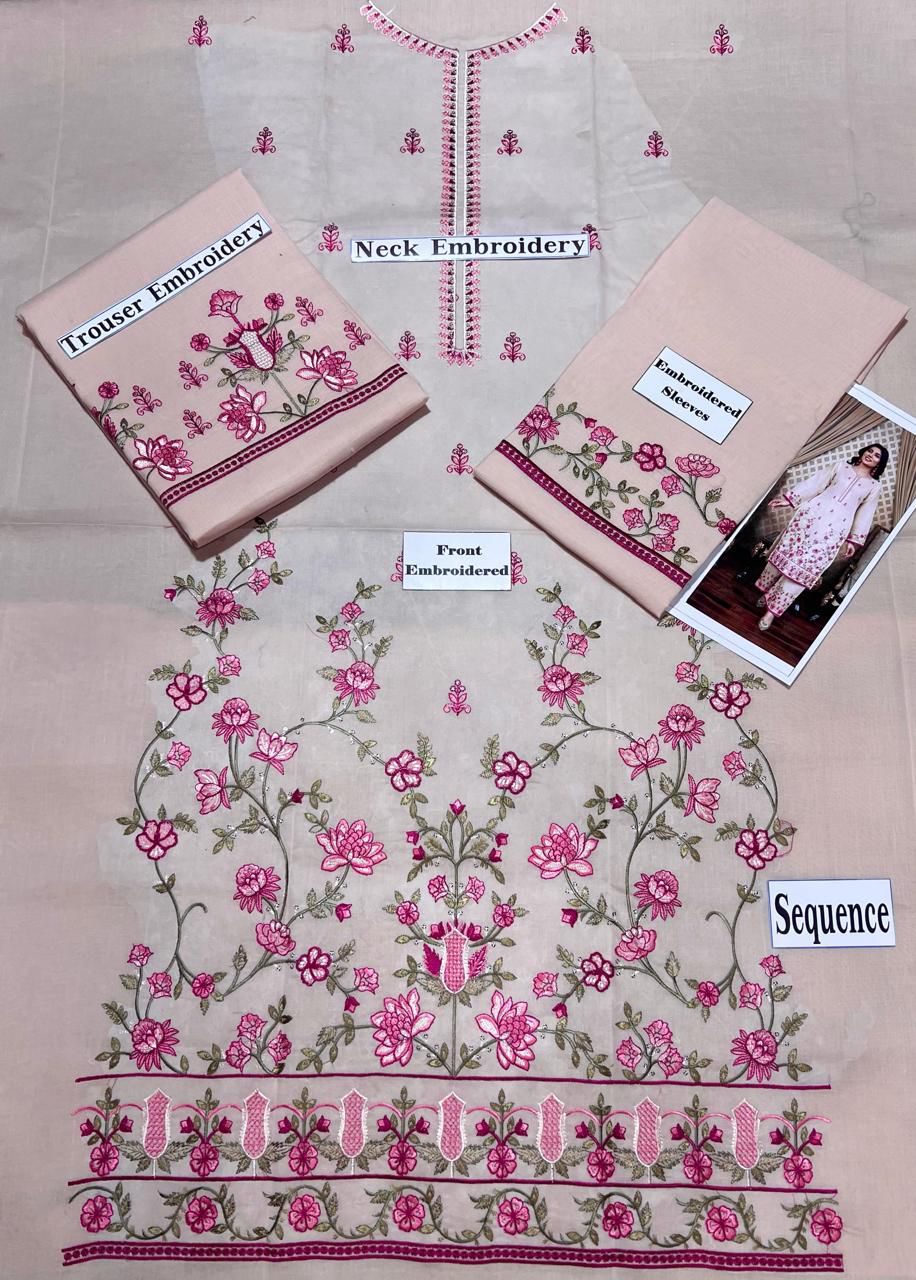 SAYA Original Premium 2 Piece Embroidered Lawn Suit – Blush Pink | Summer Collection 2026