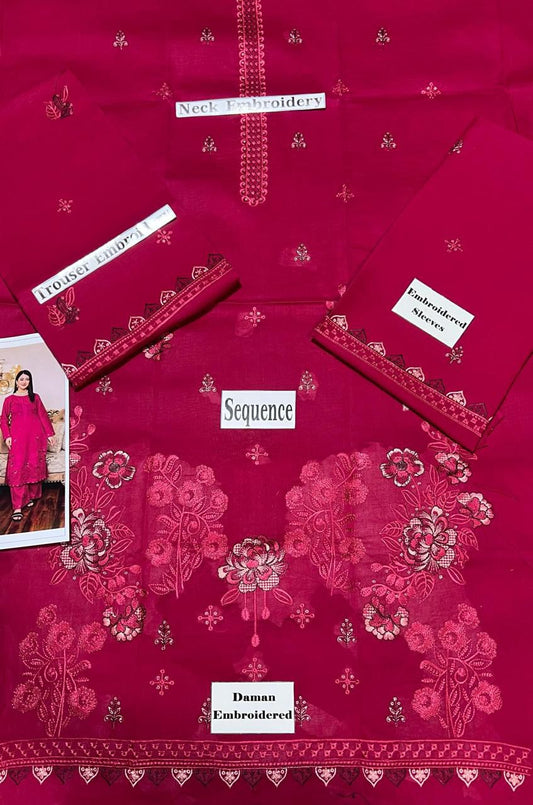 SAYA Original Premium 2 Piece Embroidered Lawn Suit – Ash Tea Pink | Summer Collection 2026