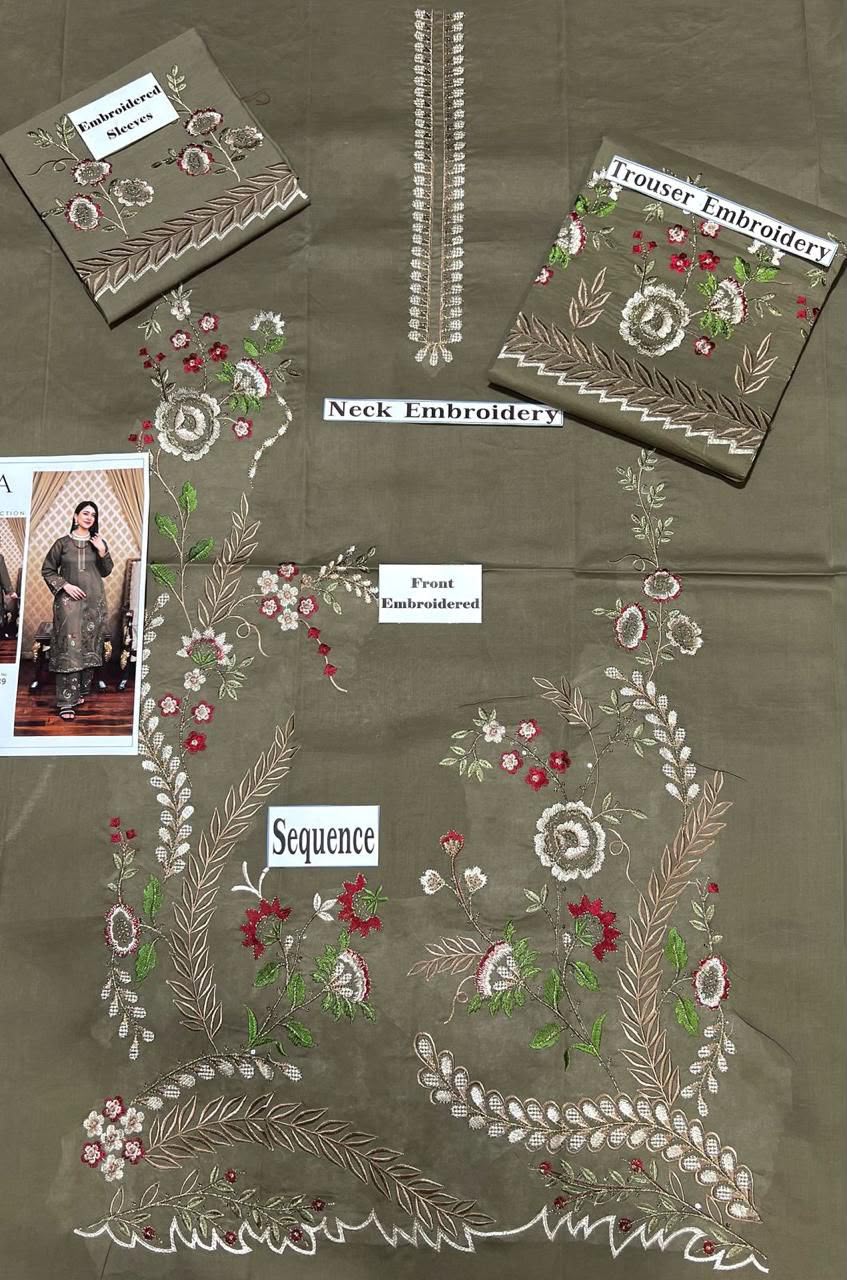 SAYA Original Premium 2 Piece Embroidered Lawn Suit – Chocolate Brown | Summer Collection 2026